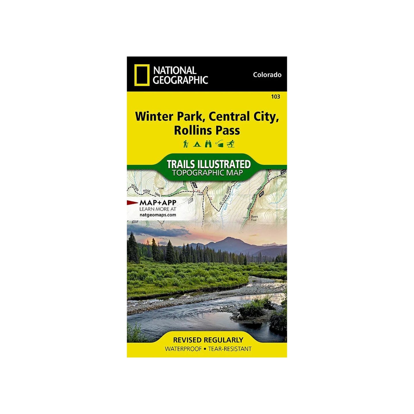 National Geographic 103: Winter Park | Central City | Rollins Pass Map - FERAL