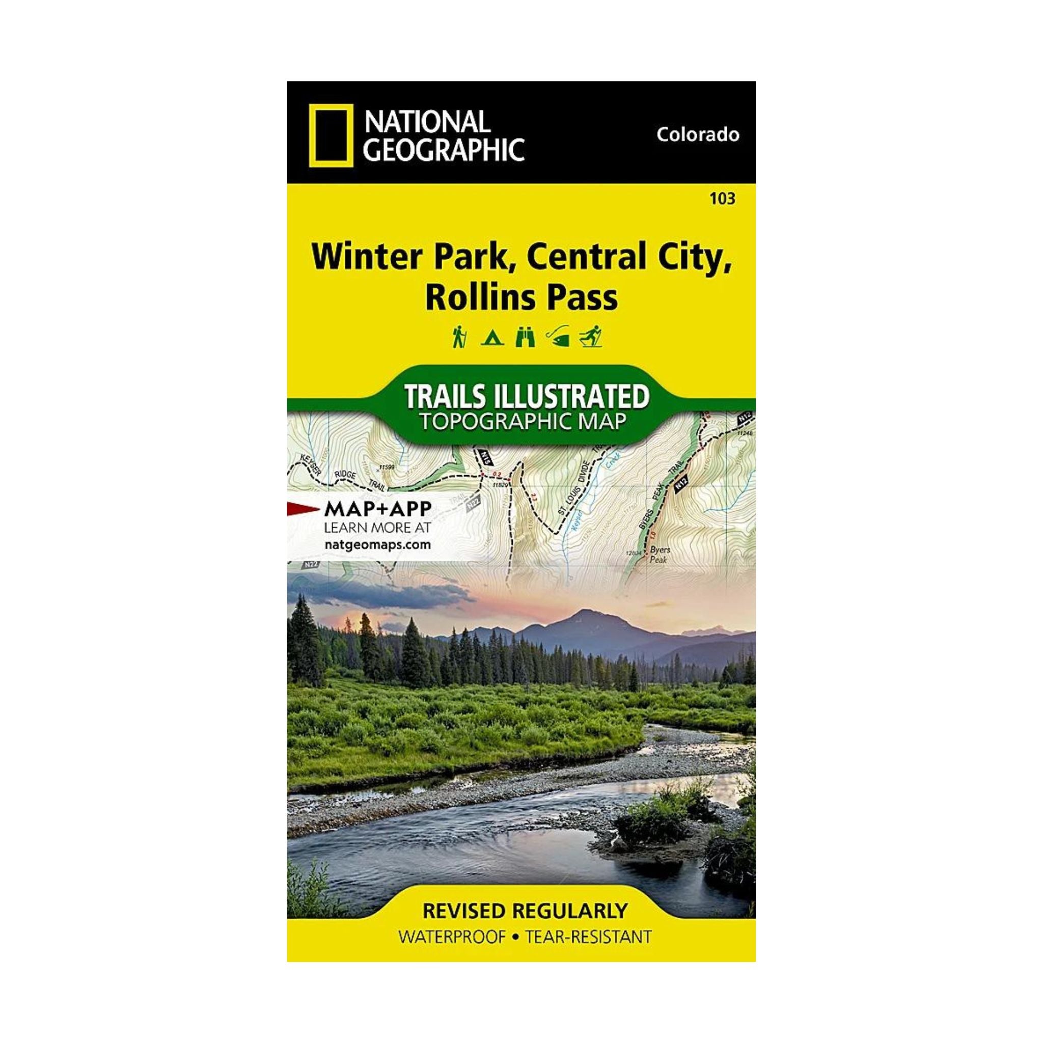 National Geographic 103: Winter Park | Central City | Rollins Pass Map