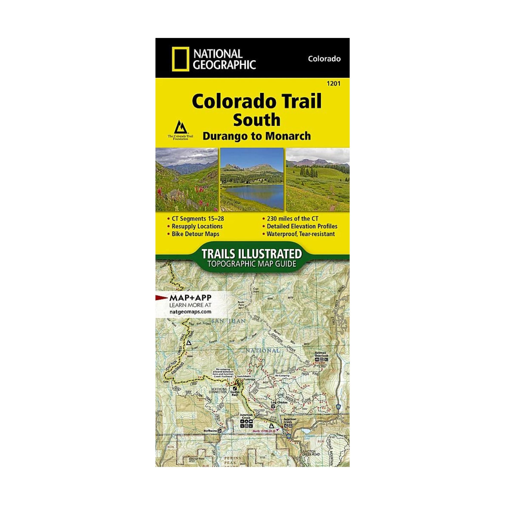 National Geographic 1201: Colorado Trail South Durango to Monarch Map