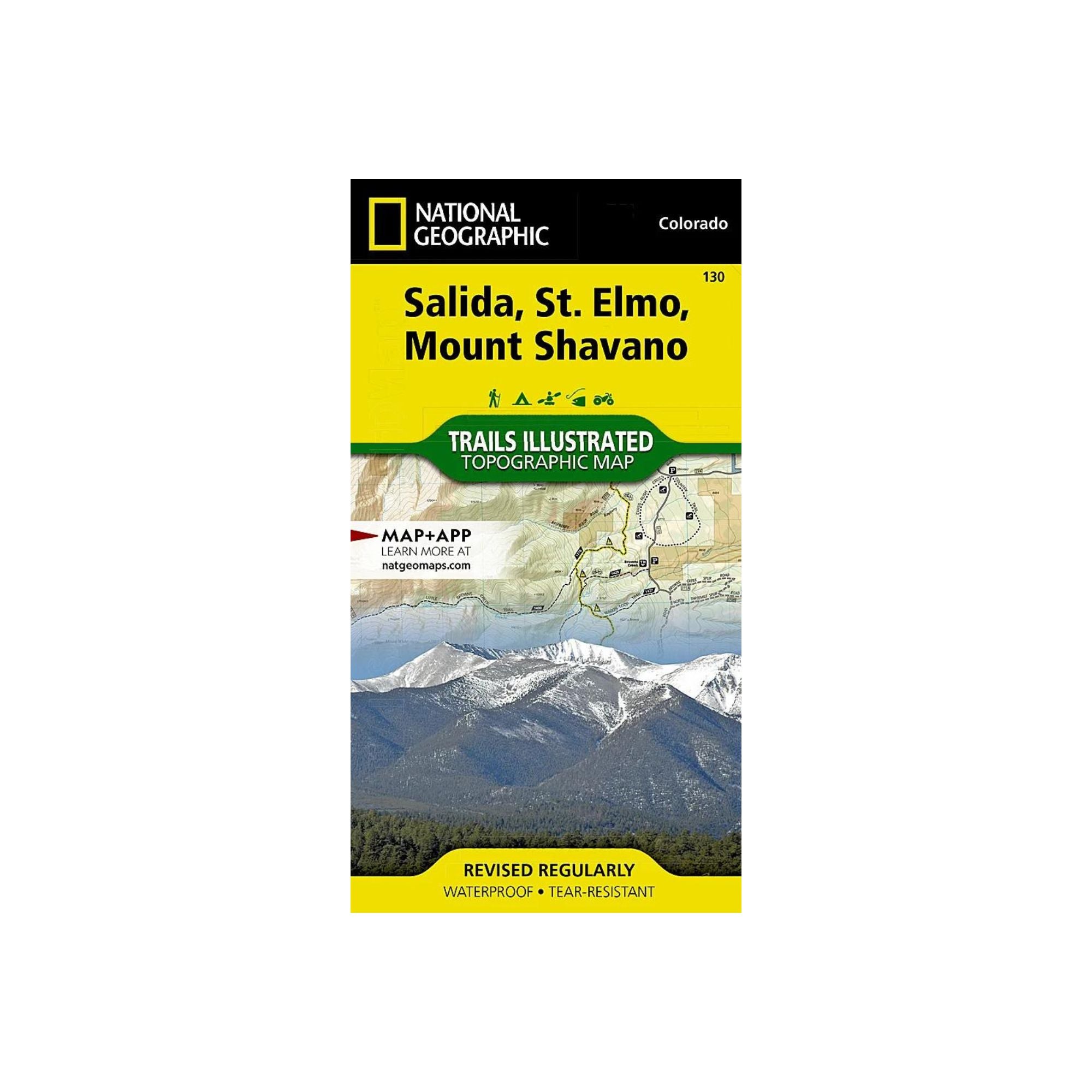 National Geographic 130: Salida | St. Elmo | Mount Shavano Map
