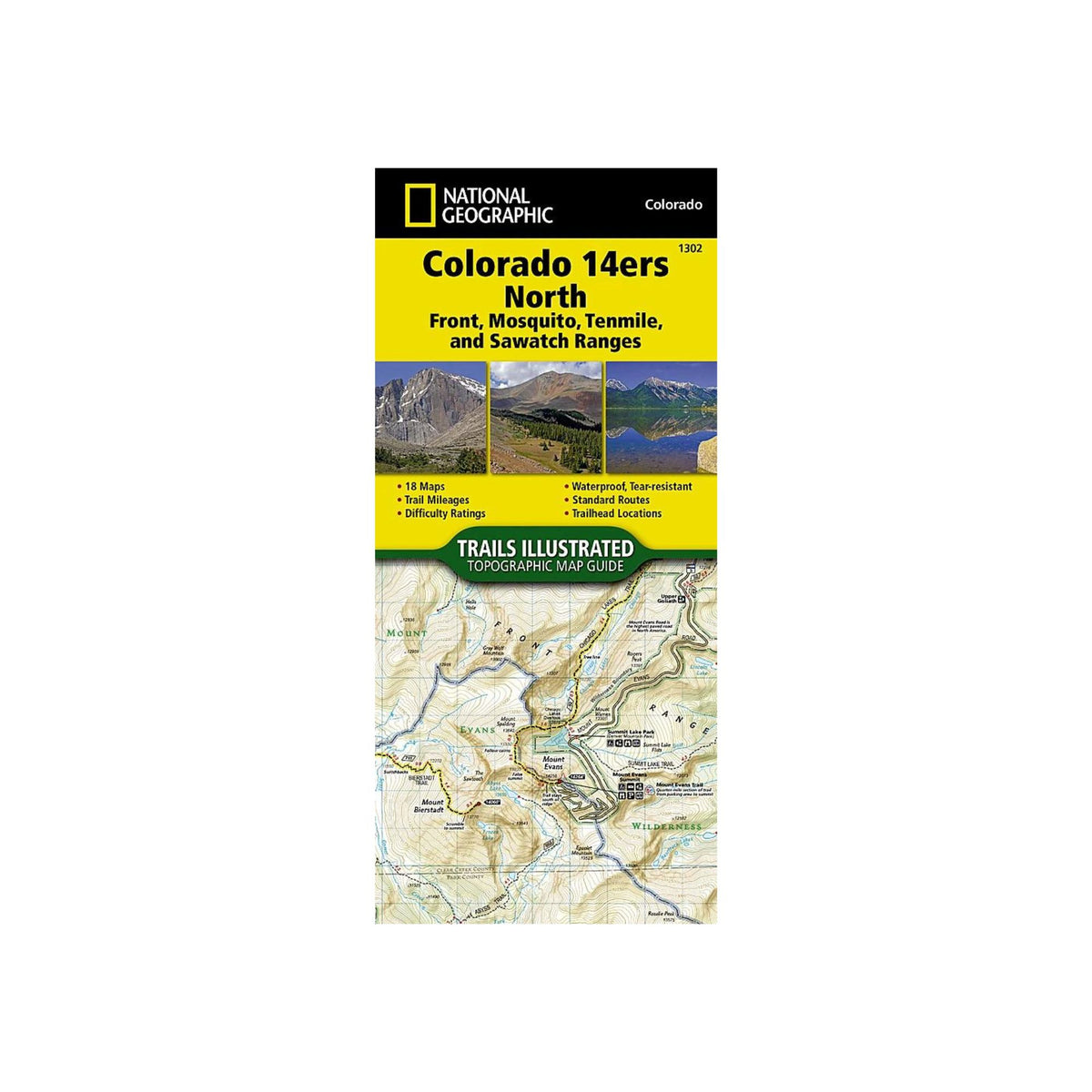 Cort Geographical Ranges National Geographic 1302: Colorado 14ers North | Front | Mosquito ...