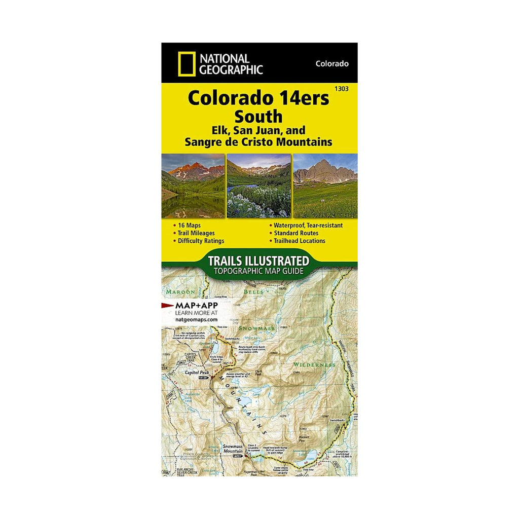 National Geographic 1303: Colorado 14ers South Map Guide (San Juan, Elk, and Sangre de Cristo Mountains)
