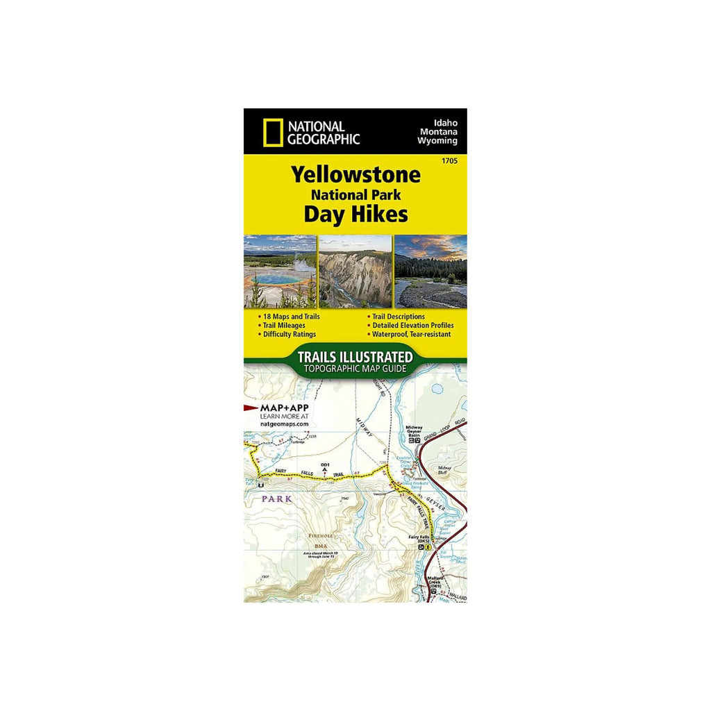National Geographic 1705: Yellowstone National Park Day Hikes Map