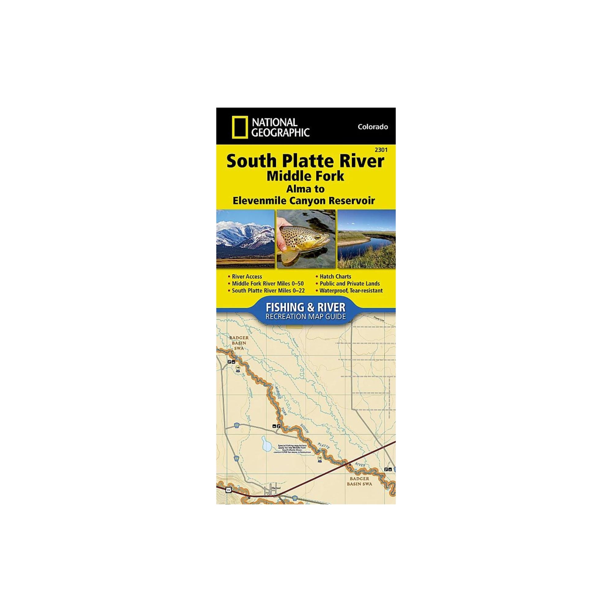 National Geographic 2301: South Platte River Middle Fork Alma to Elevenmile Canyon Reservoir