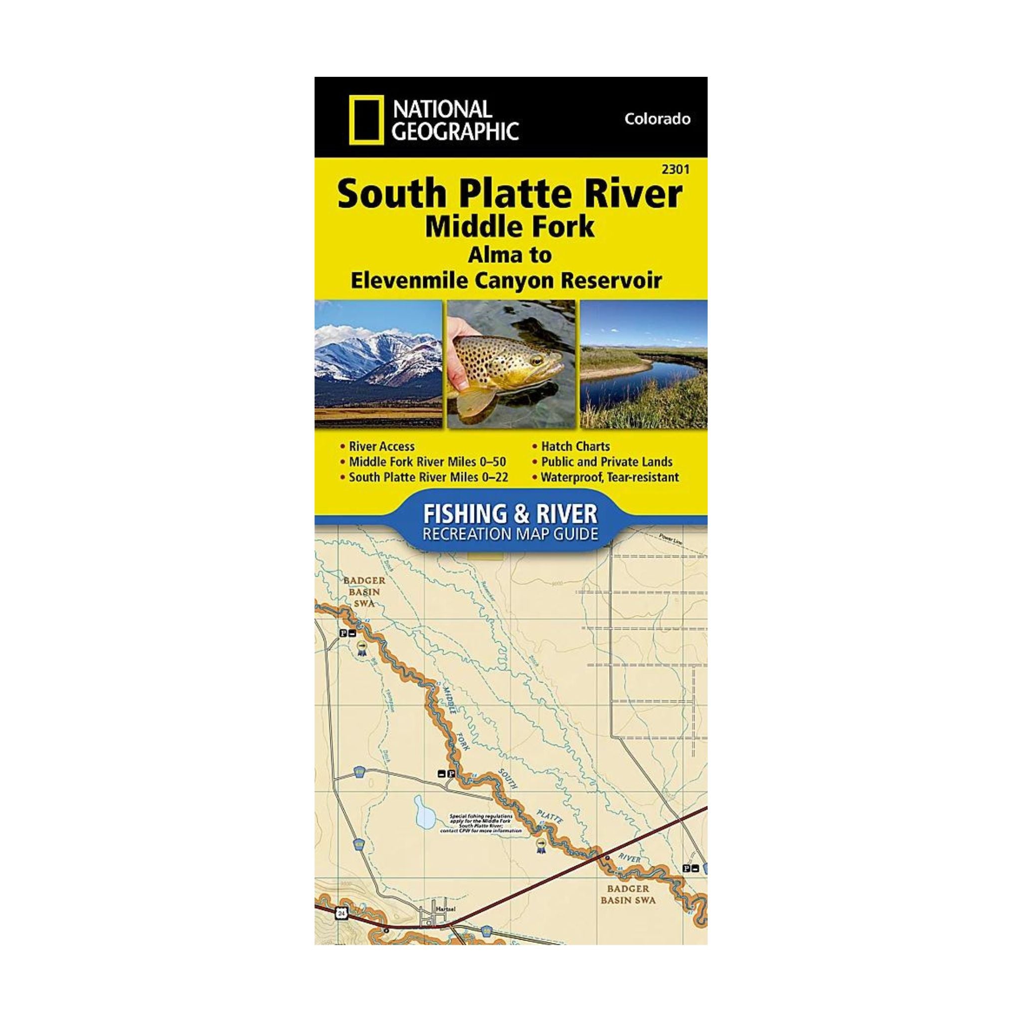 National Geographic 2301: South Platte River Middle Fork Alma to Elevenmile Canyon Reservoir