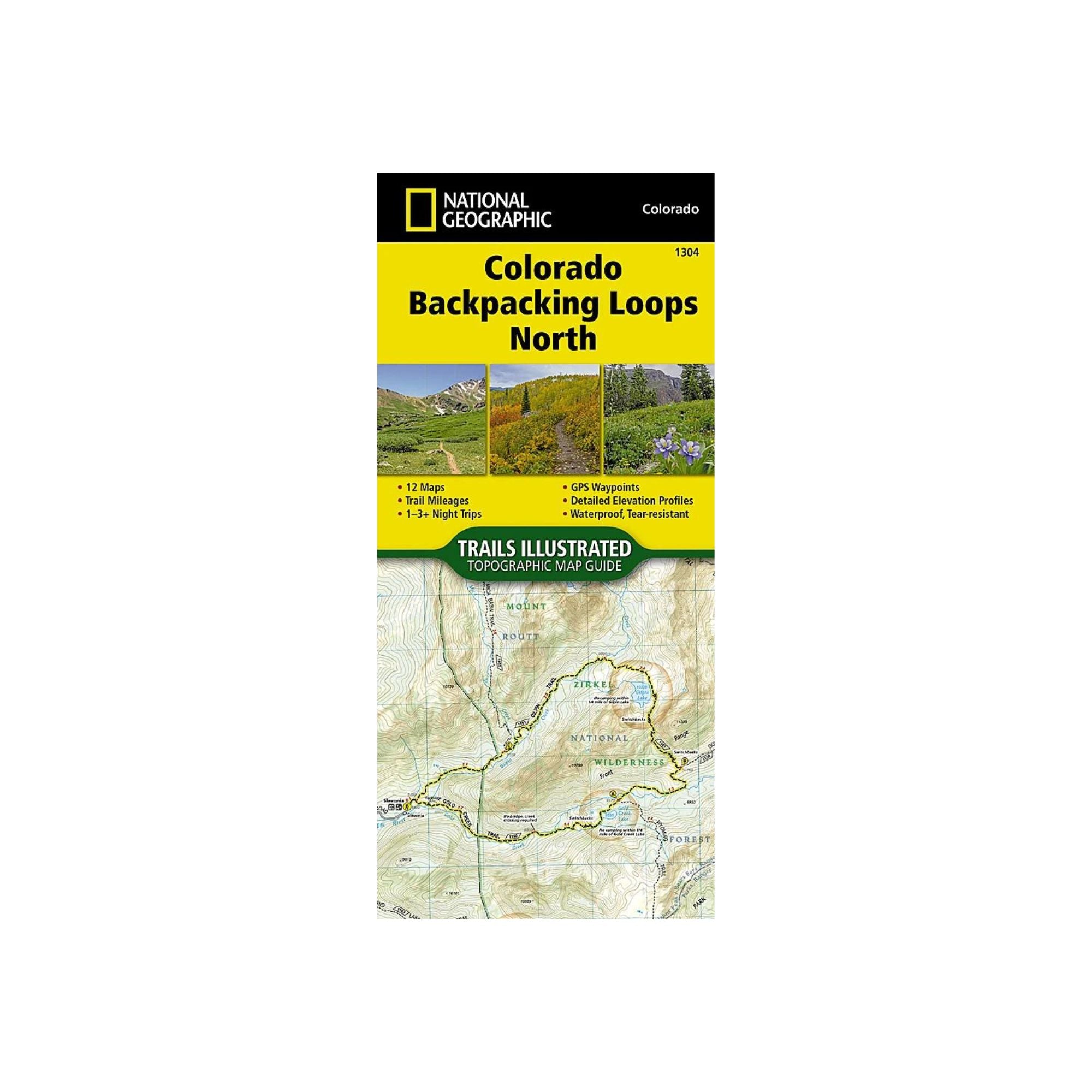 National Geographic 1304: Colorado Backpacking Loops North Map