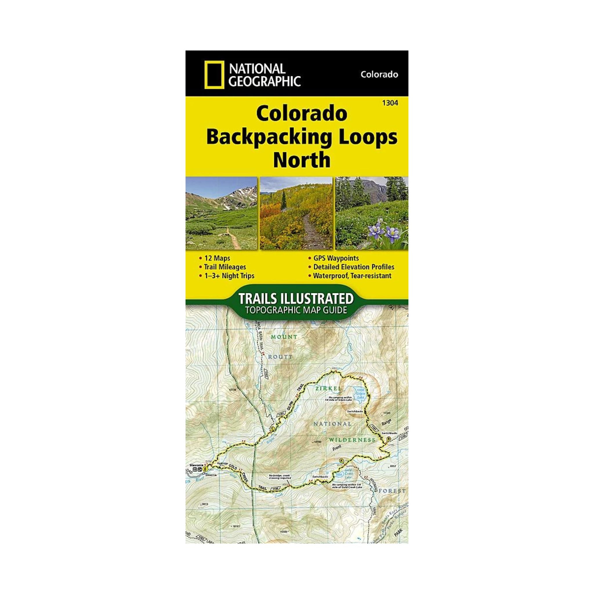 National Geographic 1304: Colorado Backpacking Loops North Map
