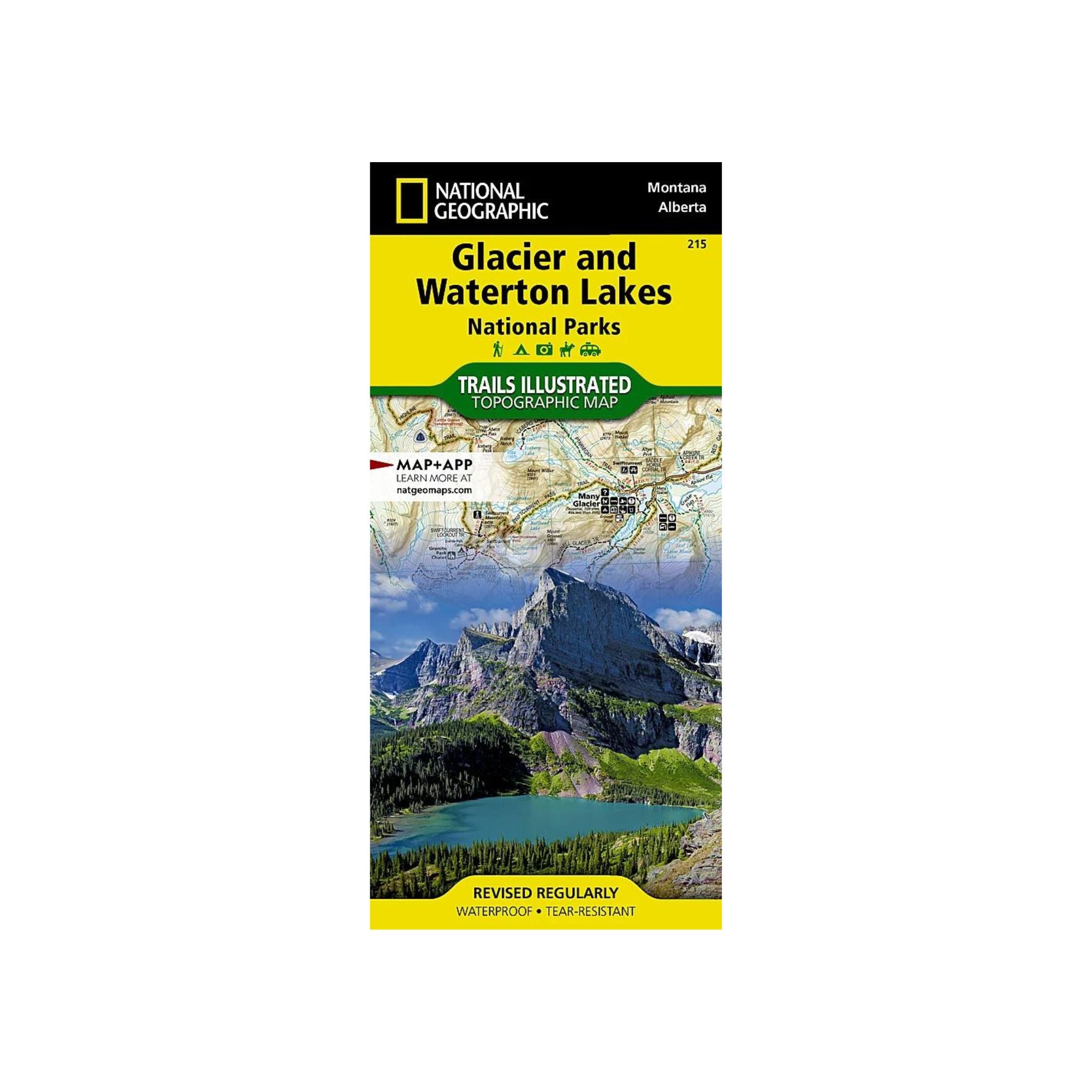 National Geographic 215: Glacier | Watertown Lakes National Park Map