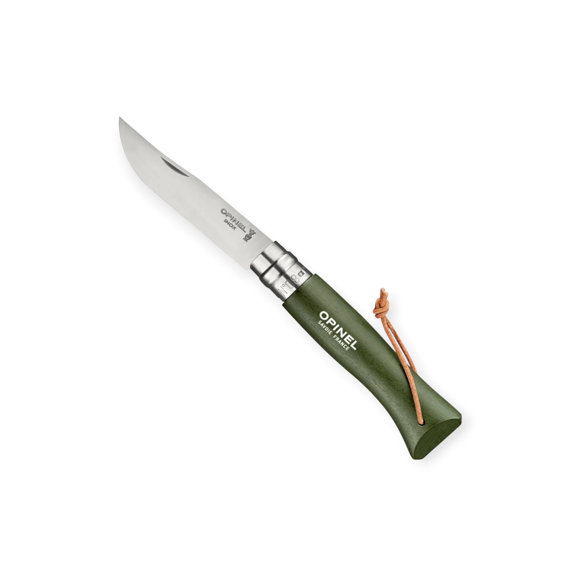 Opinel No.08 Colorama Stainless Steel Folding Knife With Lanyard