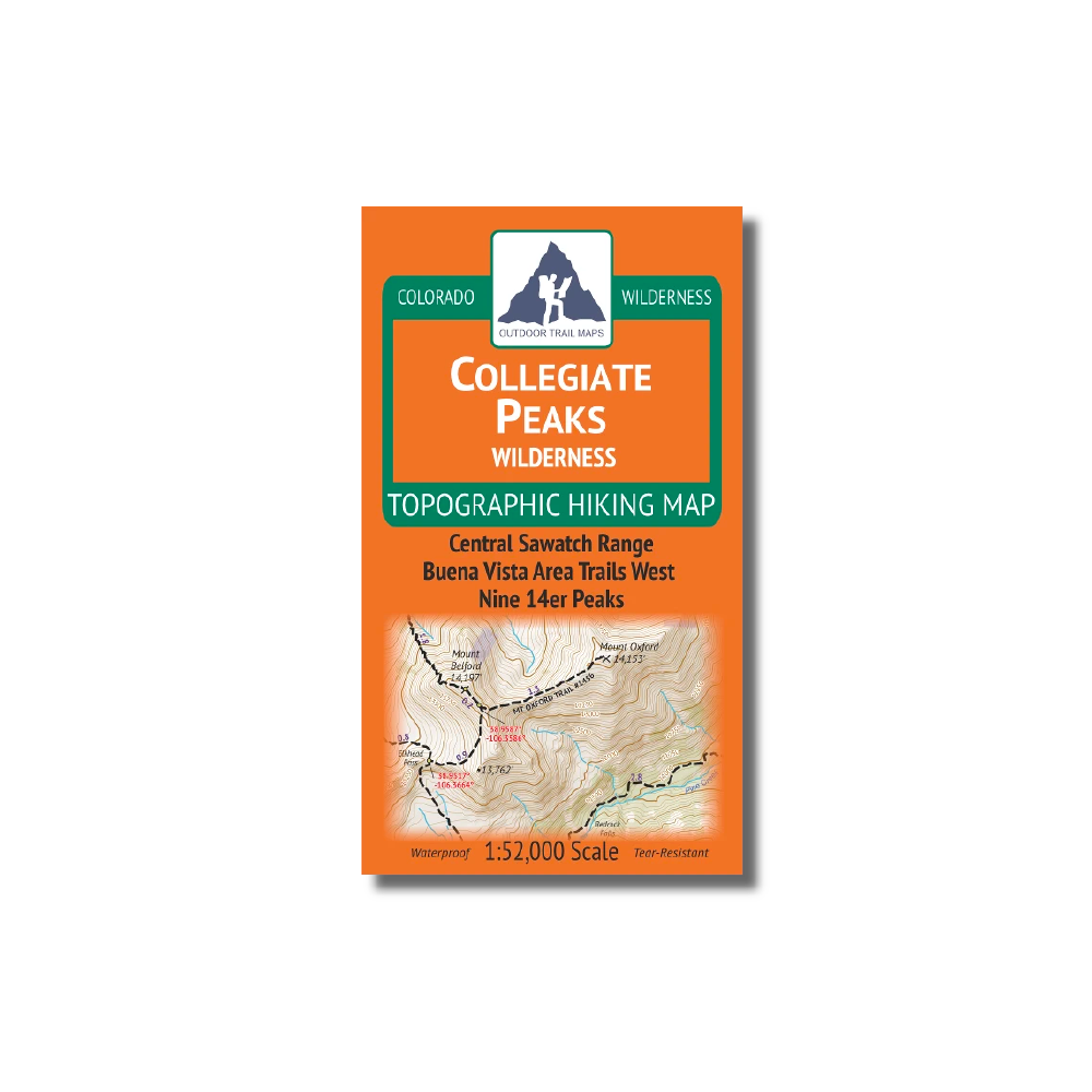 Outdoor Trail Maps Collegiate Peaks Wilderness Map