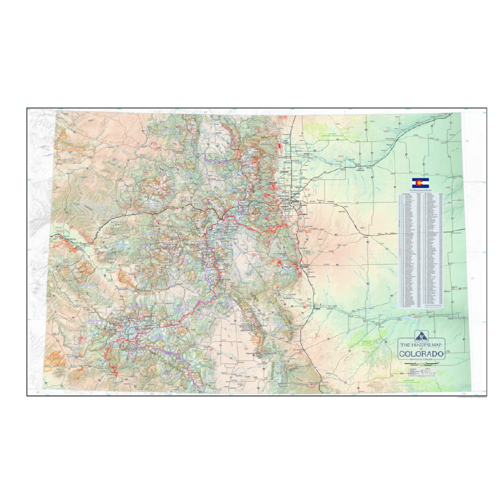 Outdoor Trail Maps Hiker's Map of Colorado