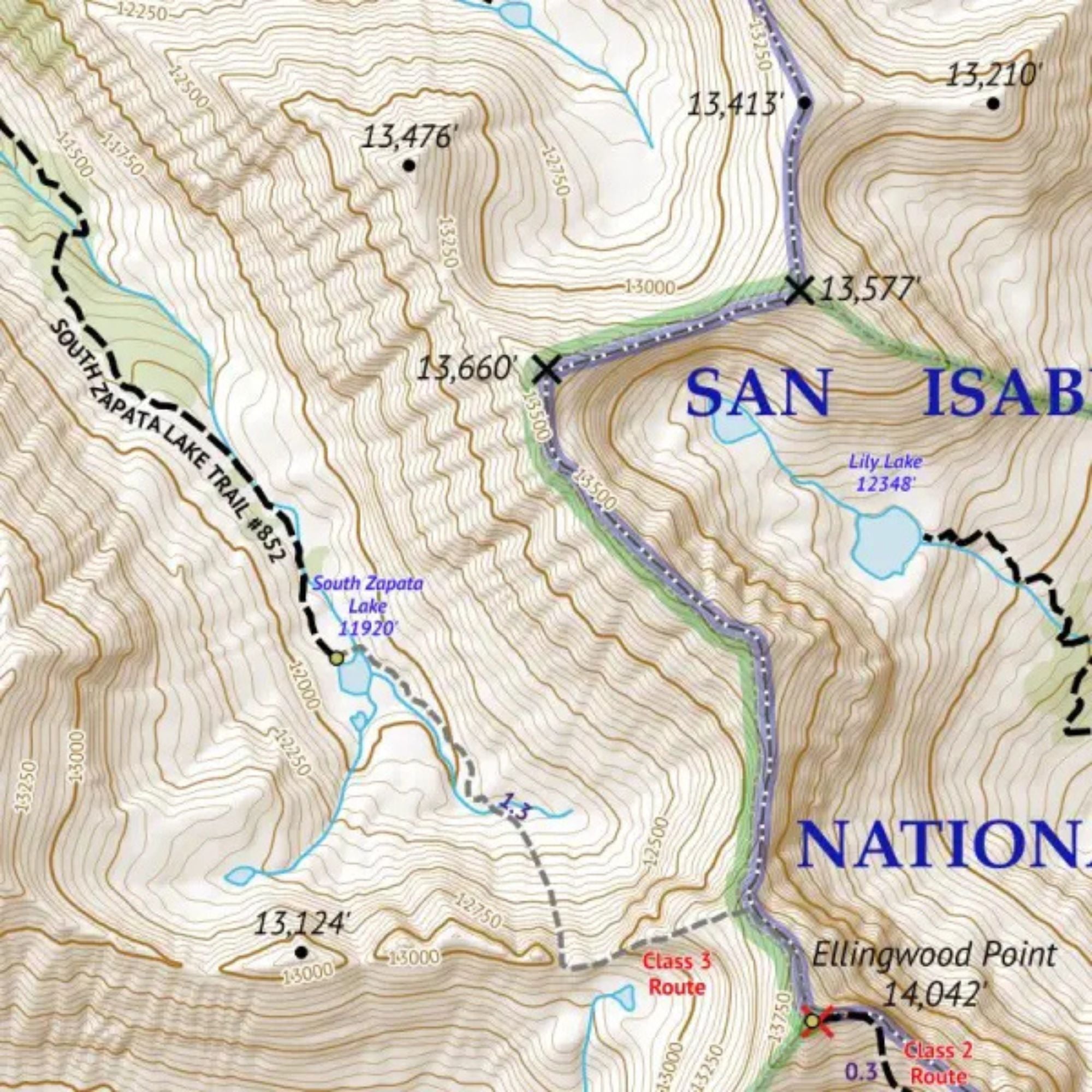 Outdoor Trail Maps 14er Series 13/16: Blanca/Ellingwood/Lindsey/Little Bear Map - FERAL