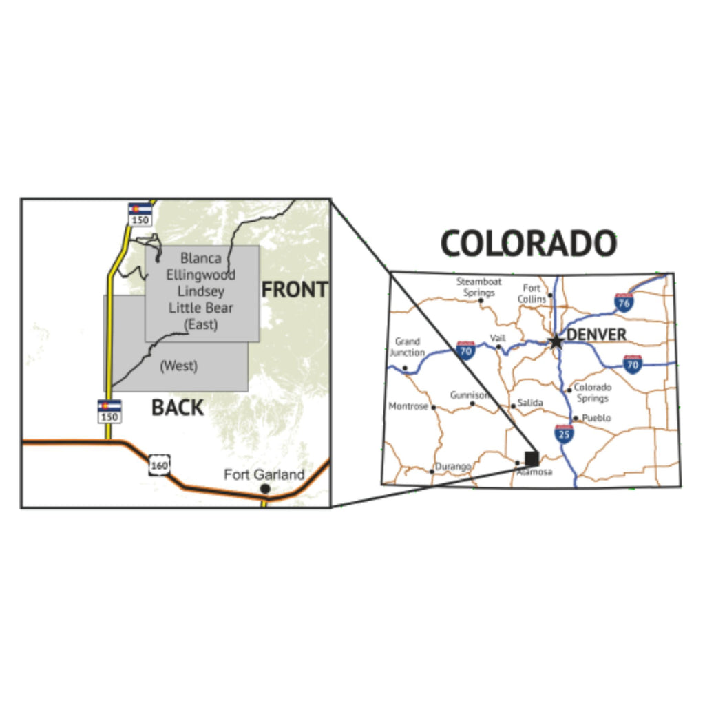 Outdoor Trail Maps 14er Series 13/16: Blanca/Ellingwood/Lindsey/Little Bear Map