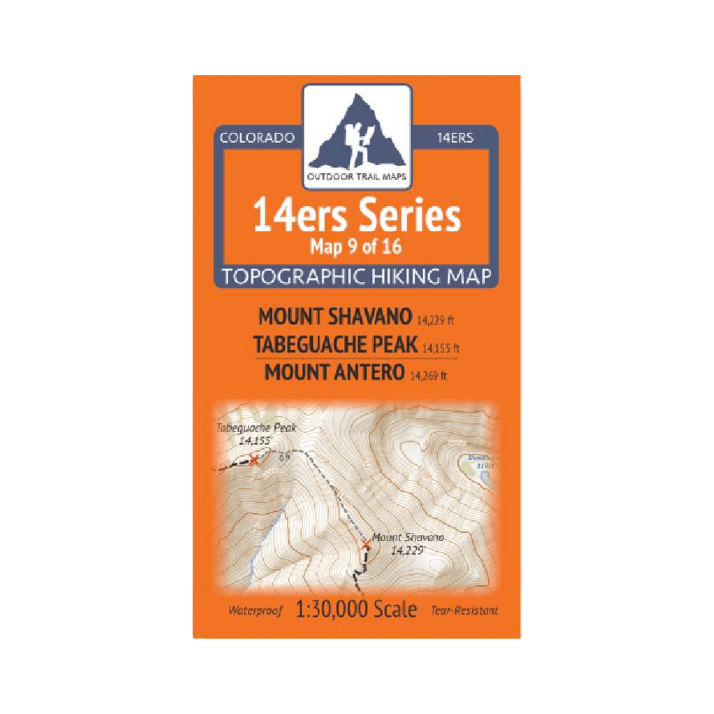 Outdoor Trail Maps 14er Series Map 9/16: Shavano/Tabeguache/Antero Map