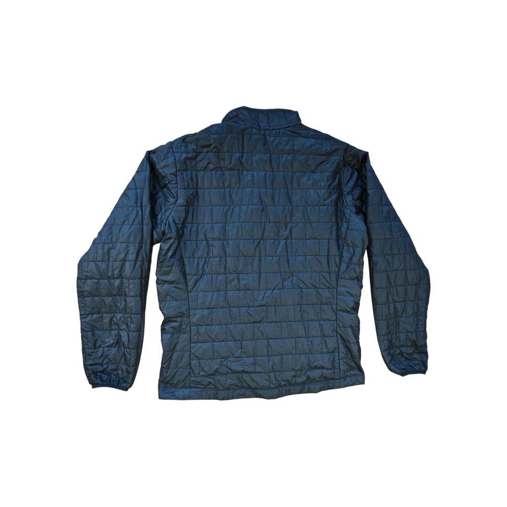Black insulated jacket by Patagonia with quilted pattern.