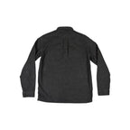 Blue workwear shirt by Patagonia, shown in back view.