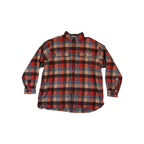 Plaid flannel shirt by LL Bean, featuring a spread collar, button front, and two chest pockets.