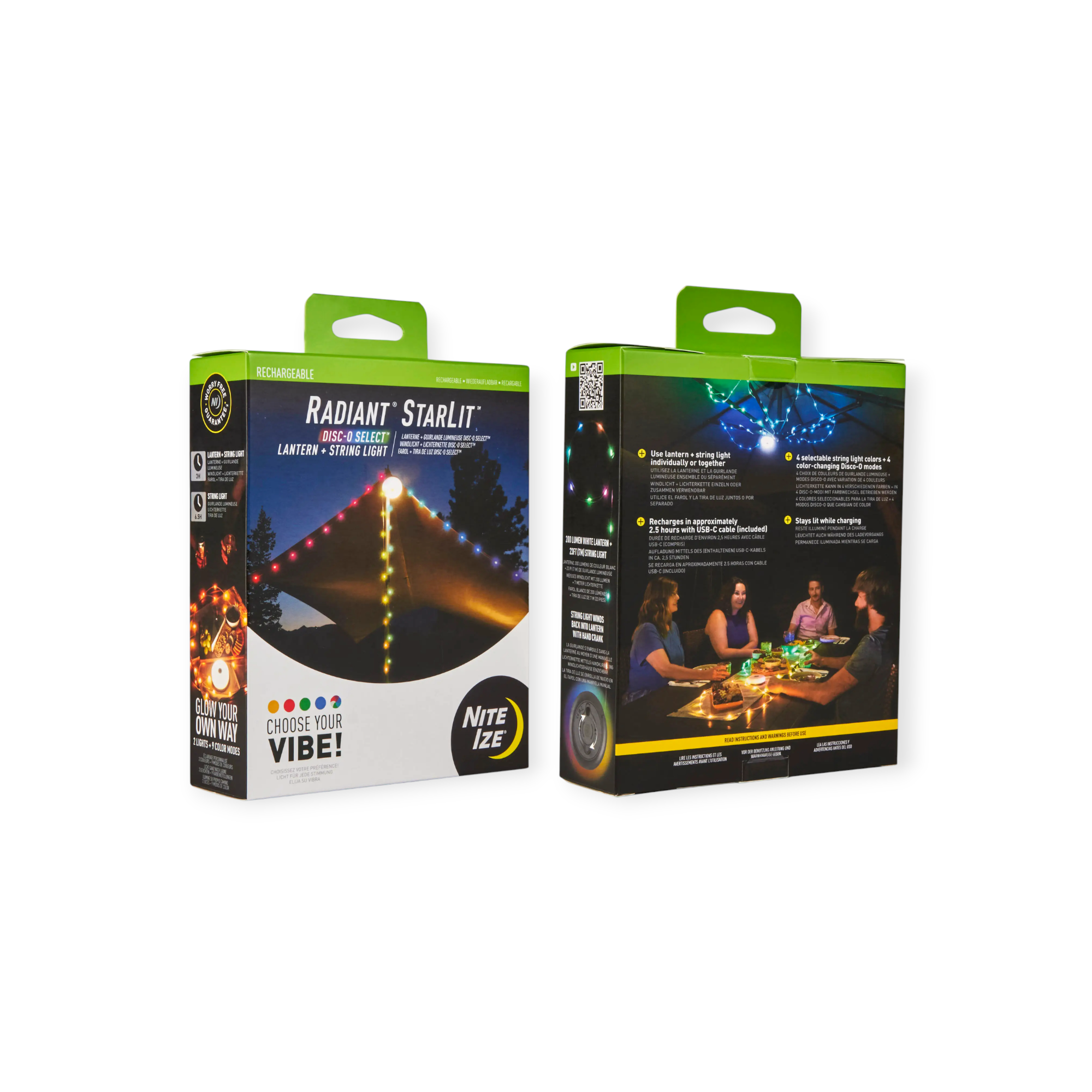 Nite Ize Radiant StarLit Rechargeable Lantern + String Light - Disc-O Select - FERAL