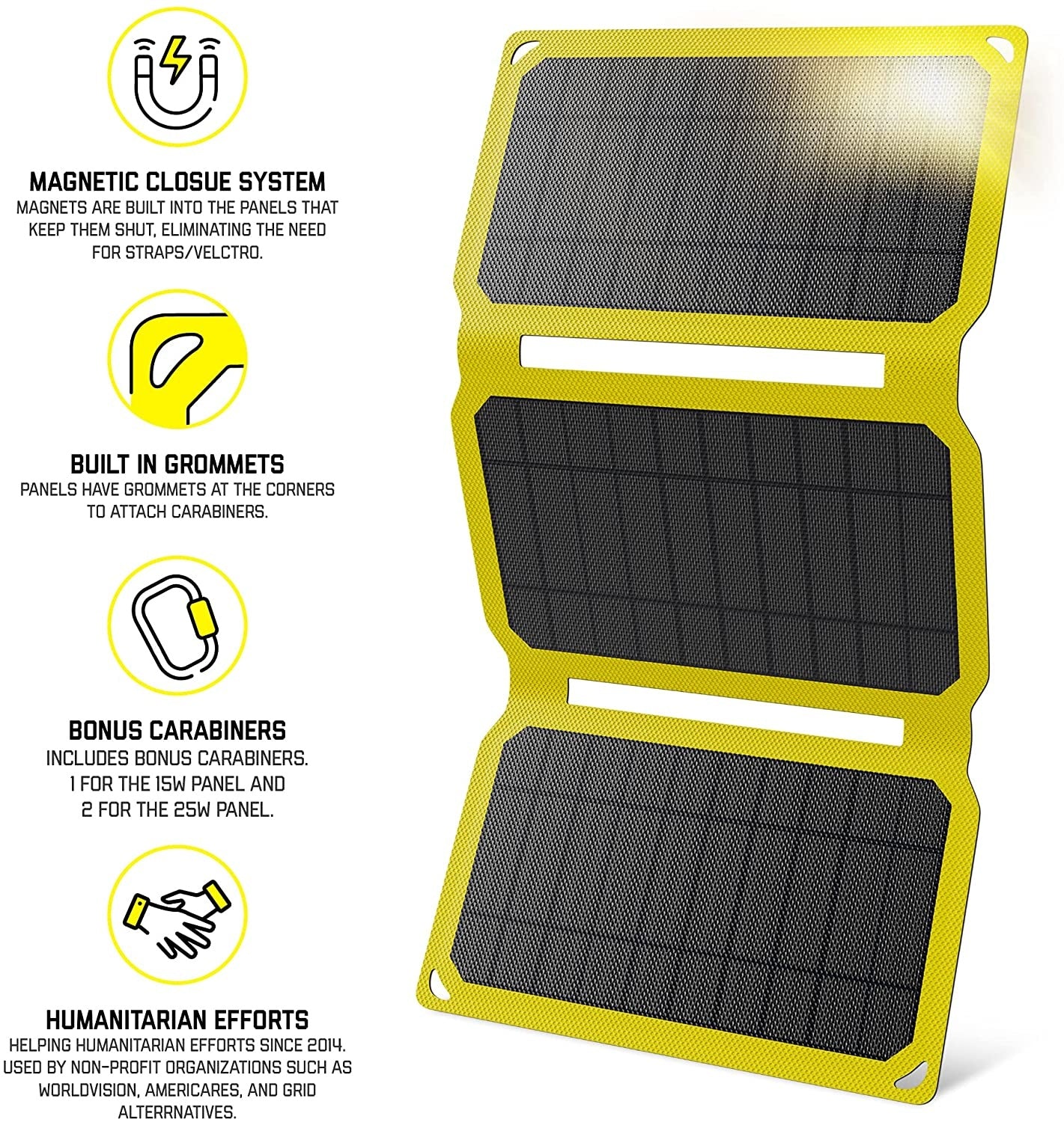 SunJack 25W Portable Solar Charger + 2x 10k mAh Powerbanks