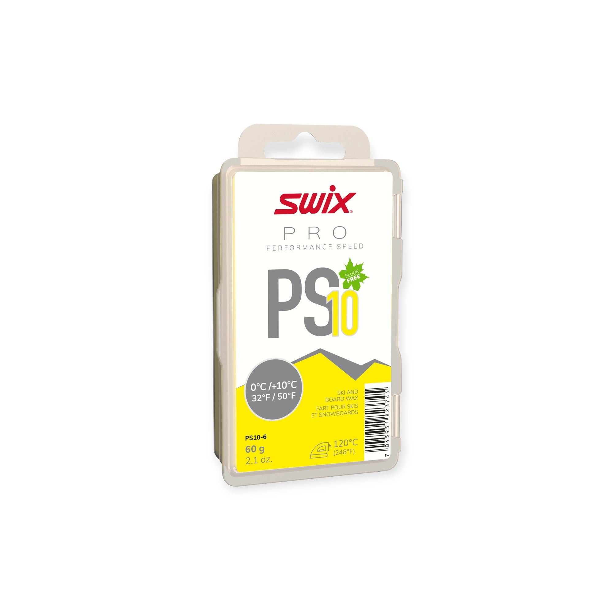 Swix Fluoro-Free Ski Wax PS10 Yellow