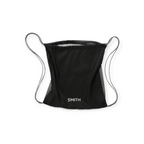 Black mesh drawstring bag by Smith with gray cords.