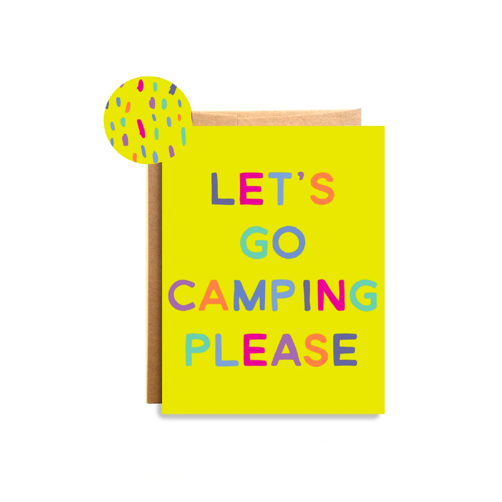 Wild Lettie Camping Please Greeting Card
