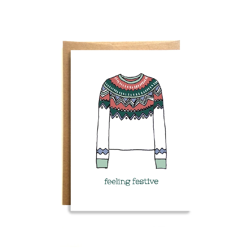 Wild Lettie Feeling Festive Greeting Card - FERAL