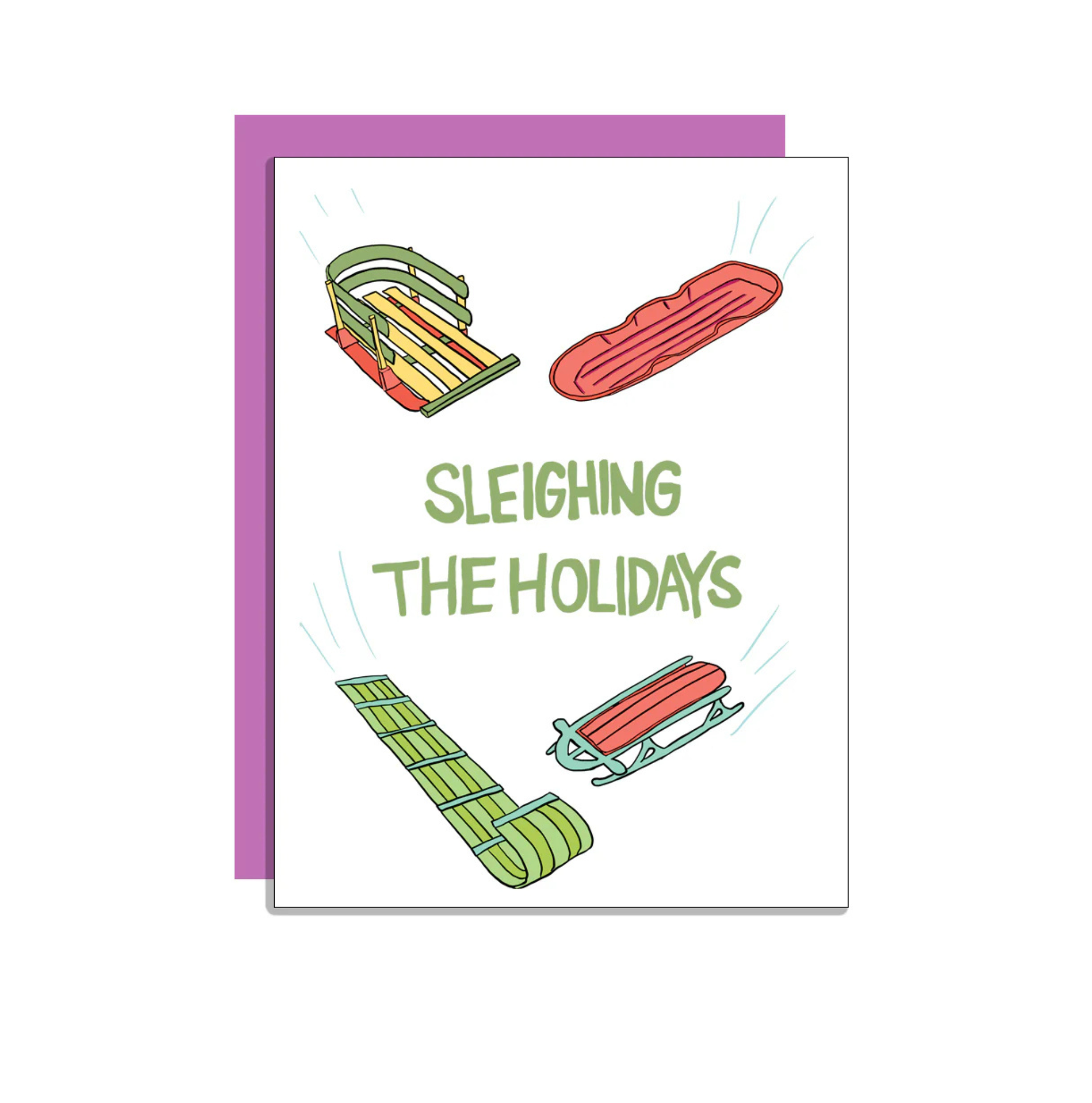 Wild Lettie Sleighing The Holidays Greeting Card