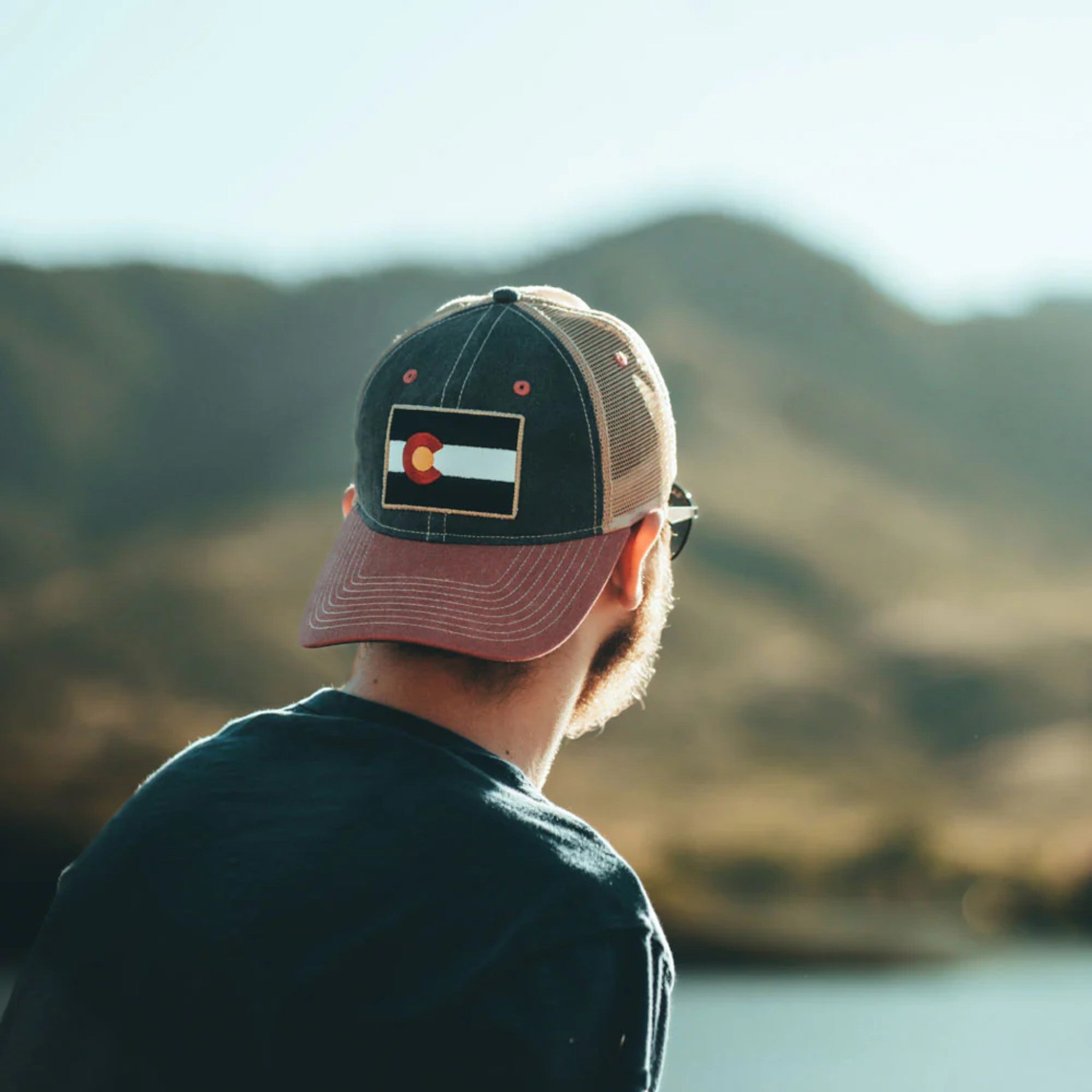 YoColorado Vintage Denim Flag Patch Trucker