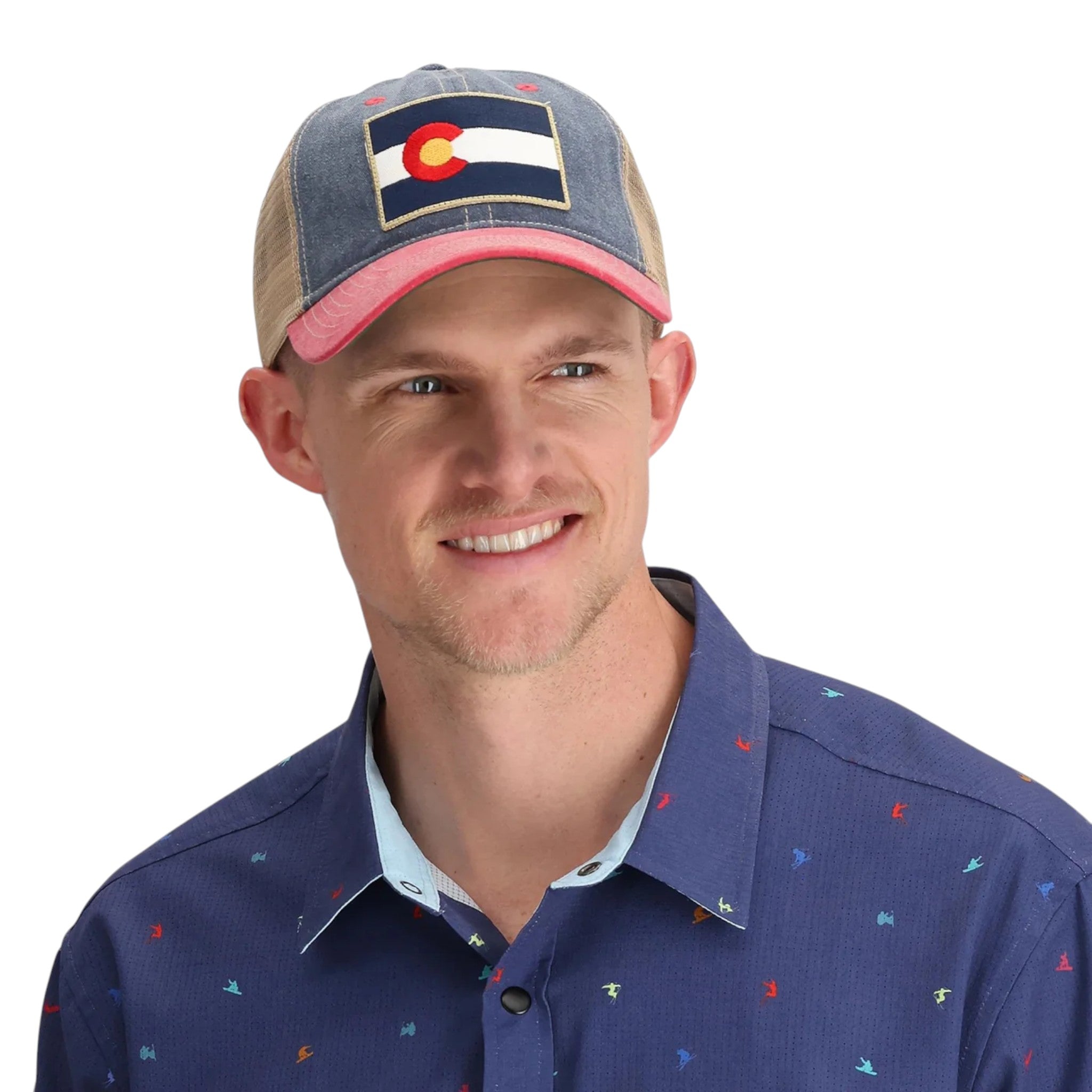 YoColorado Vintage Denim Flag Patch Trucker