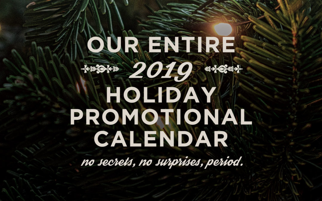 December 2019 Promotional Schedule Reveal