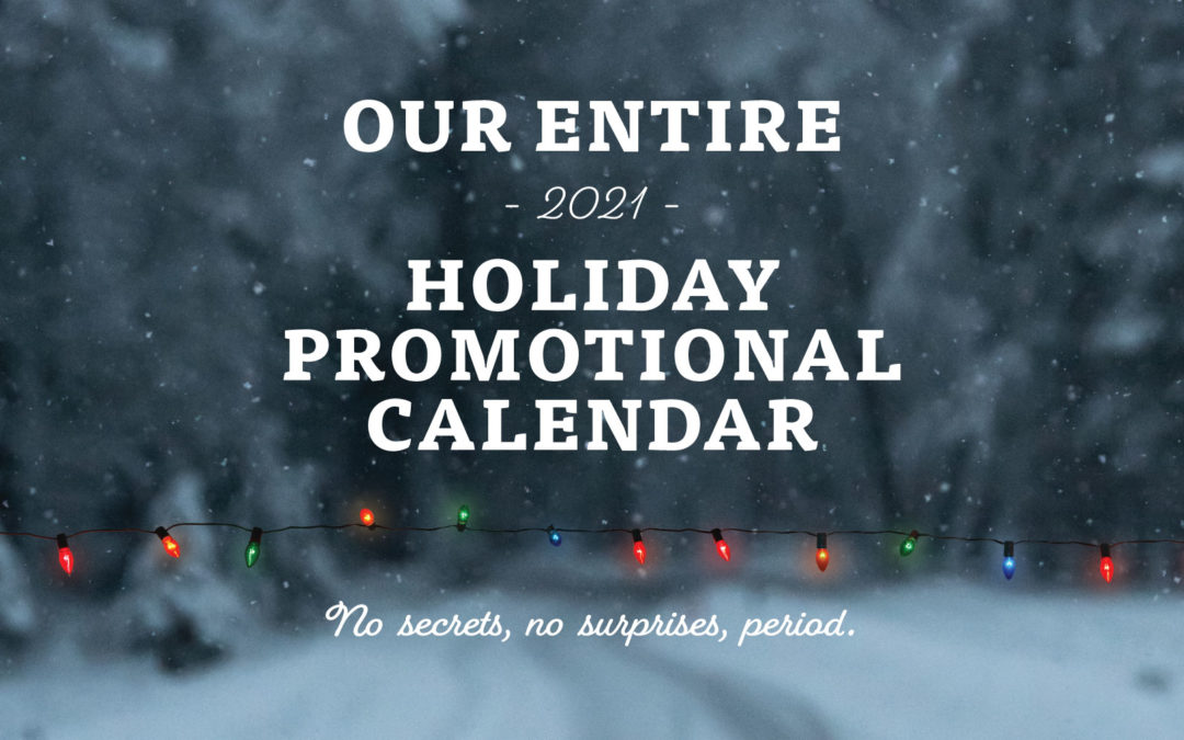 2021 Holiday Promotional Calendar